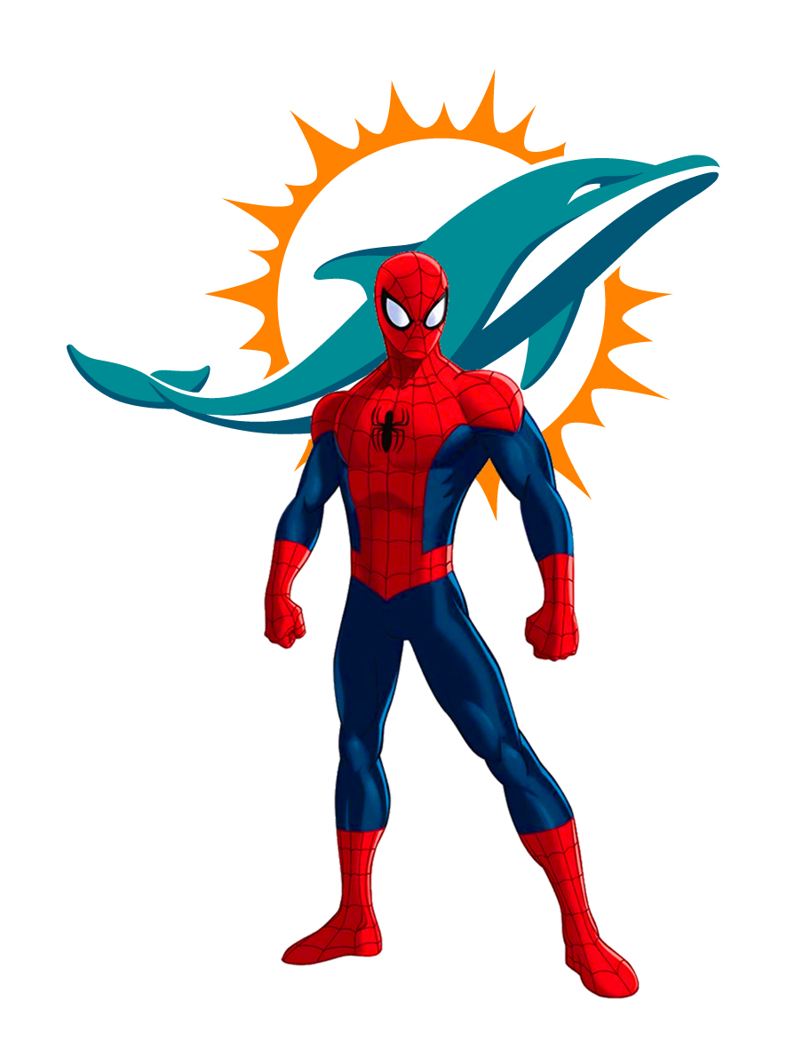 Miami Dolphins Spider Man Logo vinyl decal